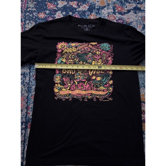 Killer Acid Prevent Bad Vibes T Shirt Black Short Sleeve Psychedelic Size Medium - Picture 5 of 5